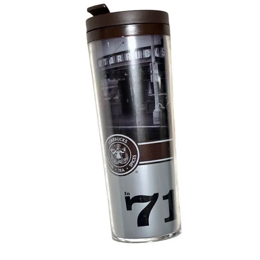 Starbucks Pikes Place Market 16oz Tumbler Brown Acrylic Travel Mug